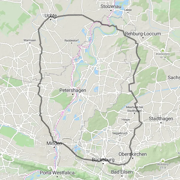 Map miniature of "Nendorf Loop" cycling inspiration in Hannover, Germany. Generated by Tarmacs.app cycling route planner