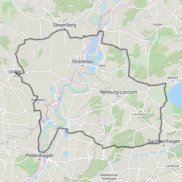 Map miniature of "Landesbergen Trail" cycling inspiration in Hannover, Germany. Generated by Tarmacs.app cycling route planner