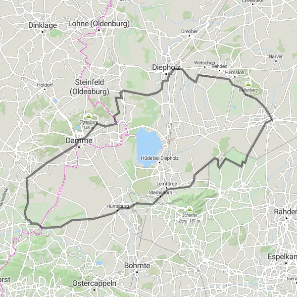 Map miniature of "Neubarenaue Road Adventure" cycling inspiration in Hannover, Germany. Generated by Tarmacs.app cycling route planner