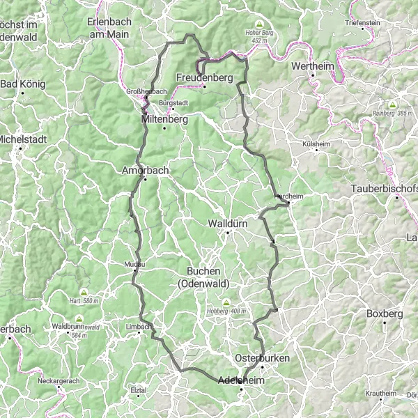 Karten-Miniaturansicht der Radinspiration "Hügelige Rundtour mit kulturellen Highlights" in Karlsruhe, Germany. Erstellt vom Tarmacs.app-Routenplaner für Radtouren