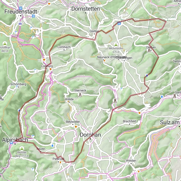 Karten-Miniaturansicht der Radinspiration "Erlebnisreiche Gravel-Tour durch den Schwarzwald" in Karlsruhe, Germany. Erstellt vom Tarmacs.app-Routenplaner für Radtouren