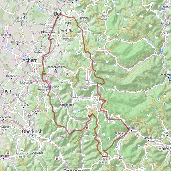 Karten-Miniaturansicht der Radinspiration "Gravel-Abenteuer im Schwarzwald" in Karlsruhe, Germany. Erstellt vom Tarmacs.app-Routenplaner für Radtouren