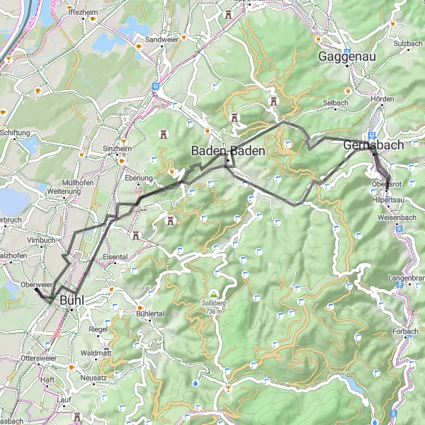 Karten-Miniaturansicht der Radinspiration "Historical Highlights Tour" in Karlsruhe, Germany. Erstellt vom Tarmacs.app-Routenplaner für Radtouren