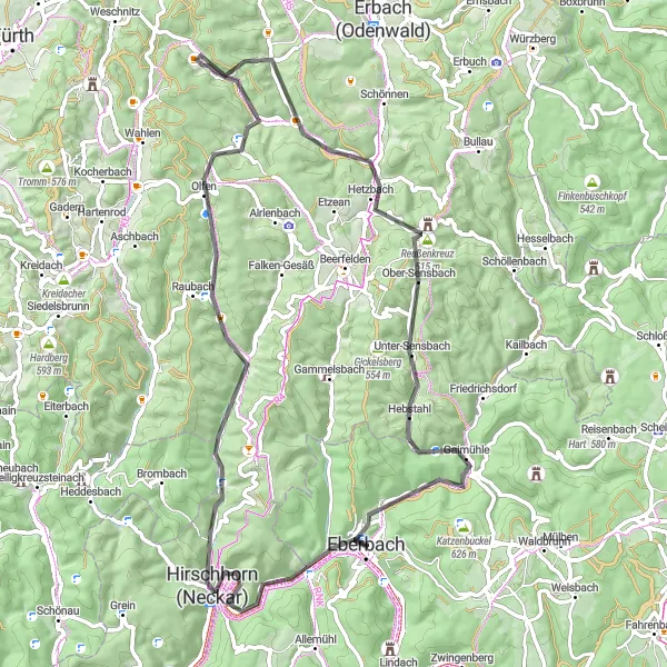 Karten-Miniaturansicht der Radinspiration "Neckar Erlebnis Tour" in Karlsruhe, Germany. Erstellt vom Tarmacs.app-Routenplaner für Radtouren