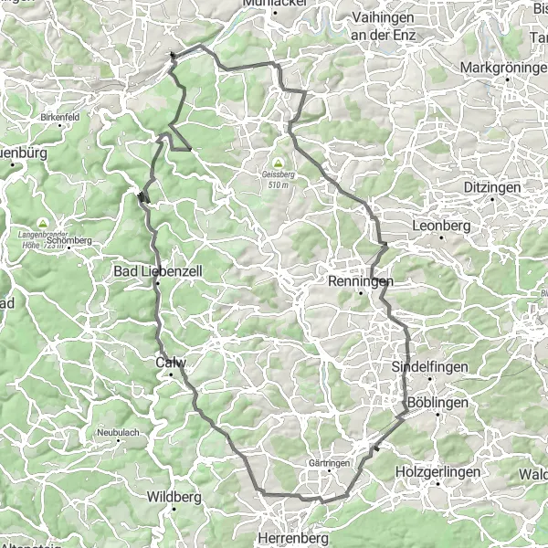 Karten-Miniaturansicht der Radinspiration "Panorama Tour über Tannenberg und Gimpelstein" in Karlsruhe, Germany. Erstellt vom Tarmacs.app-Routenplaner für Radtouren
