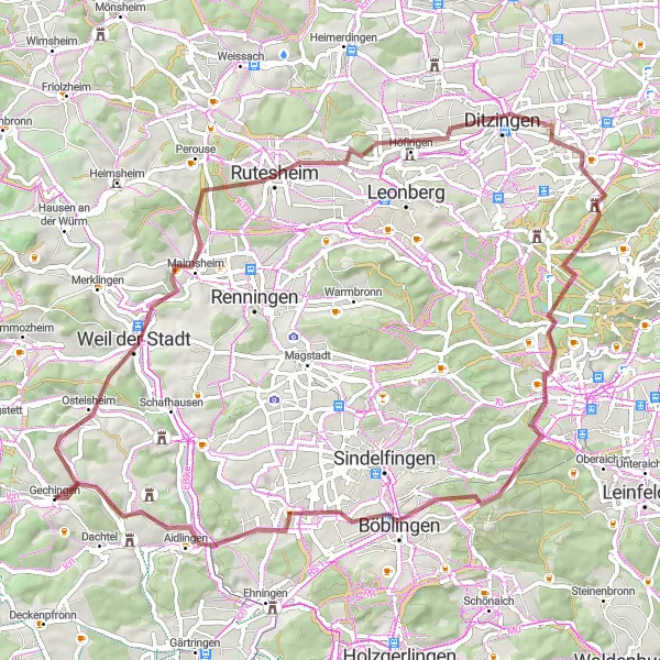 Karten-Miniaturansicht der Radinspiration "Hochwald Erlebnistour" in Karlsruhe, Germany. Erstellt vom Tarmacs.app-Routenplaner für Radtouren