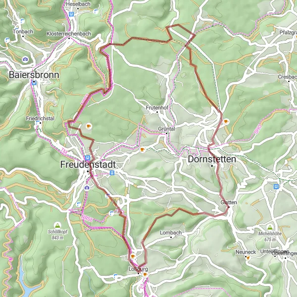 Karten-Miniaturansicht der Radinspiration "Entdeckungstour um Freudenstadt" in Karlsruhe, Germany. Erstellt vom Tarmacs.app-Routenplaner für Radtouren