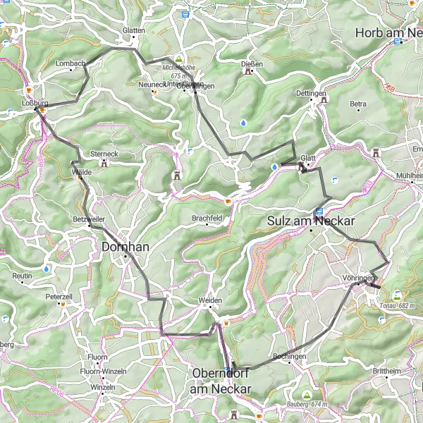 Karten-Miniaturansicht der Radinspiration "Historische Straßen und Panoramablicke" in Karlsruhe, Germany. Erstellt vom Tarmacs.app-Routenplaner für Radtouren