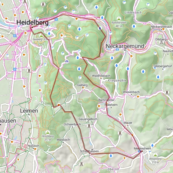 Map miniature of "Lingental Escape" cycling inspiration in Karlsruhe, Germany. Generated by Tarmacs.app cycling route planner