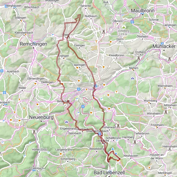 Karten-Miniaturansicht der Radinspiration "Radtour durch malerische Landschaften" in Karlsruhe, Germany. Erstellt vom Tarmacs.app-Routenplaner für Radtouren