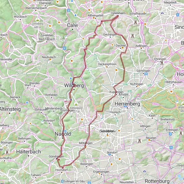 Karten-Miniaturansicht der Radinspiration "Kulturreiche Landschaften Rundtour" in Karlsruhe, Germany. Erstellt vom Tarmacs.app-Routenplaner für Radtouren
