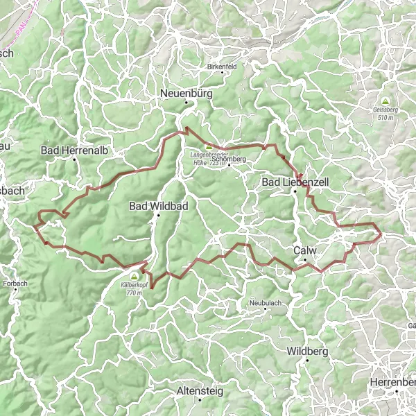 Karten-Miniaturansicht der Radinspiration "Abenteuerliche Graveltour durch die Natur" in Karlsruhe, Germany. Erstellt vom Tarmacs.app-Routenplaner für Radtouren