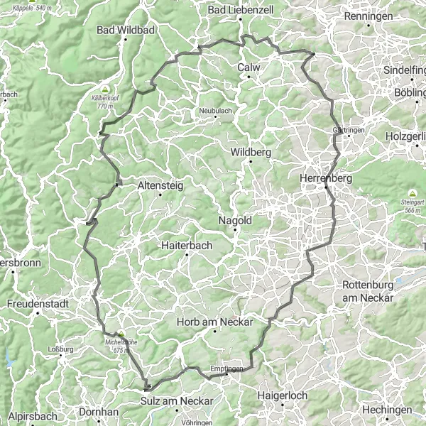 Karten-Miniaturansicht der Radinspiration "Herausfordernde Straßentour mit atemberaubenden Ausblicken" in Karlsruhe, Germany. Erstellt vom Tarmacs.app-Routenplaner für Radtouren