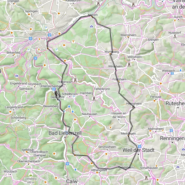 Karten-Miniaturansicht der Radinspiration "Historische Orte Tour" in Karlsruhe, Germany. Erstellt vom Tarmacs.app-Routenplaner für Radtouren