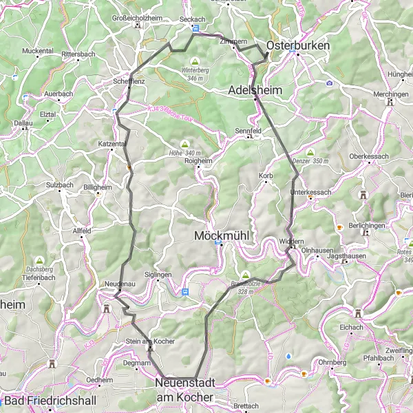 Karten-Miniaturansicht der Radinspiration "Kultur und Geschichte entlang der Strecke" in Karlsruhe, Germany. Erstellt vom Tarmacs.app-Routenplaner für Radtouren