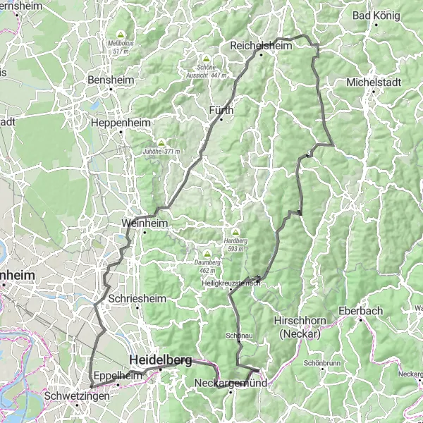 Map miniature of "Plankstadt Round-Trip" cycling inspiration in Karlsruhe, Germany. Generated by Tarmacs.app cycling route planner