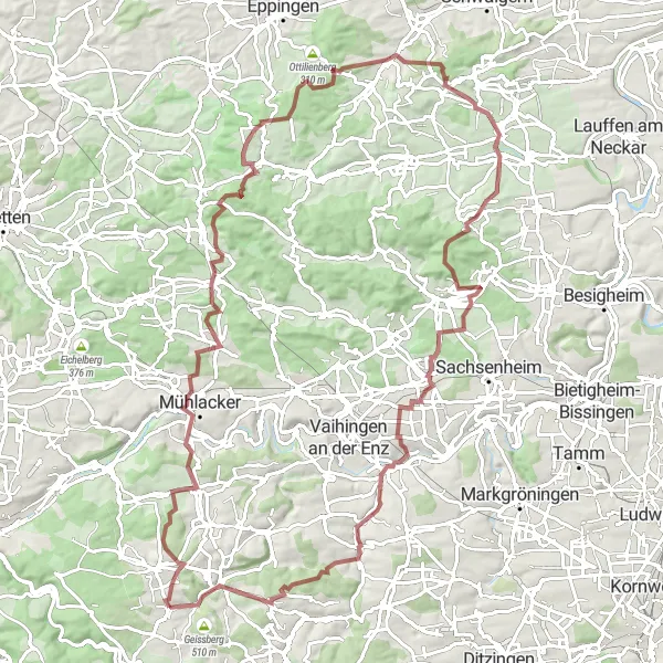 Karten-Miniaturansicht der Radinspiration "Erkundung der Natur und Kultur" in Karlsruhe, Germany. Erstellt vom Tarmacs.app-Routenplaner für Radtouren
