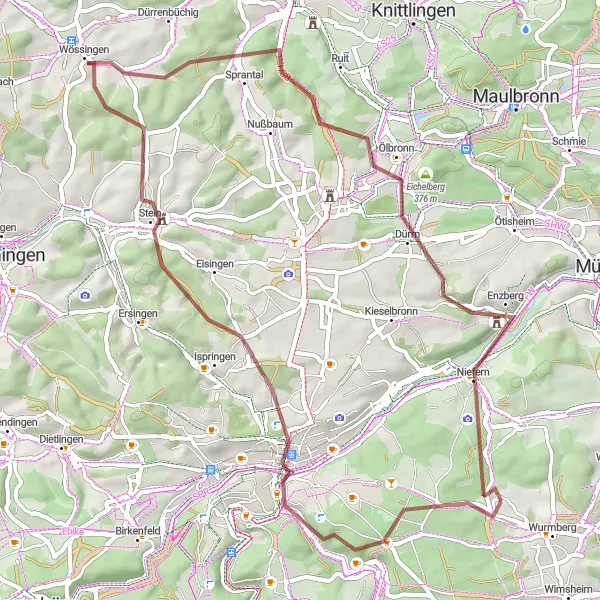 Karten-Miniaturansicht der Radinspiration "Naturerlebnis und kulturelle Vielfalt" in Karlsruhe, Germany. Erstellt vom Tarmacs.app-Routenplaner für Radtouren