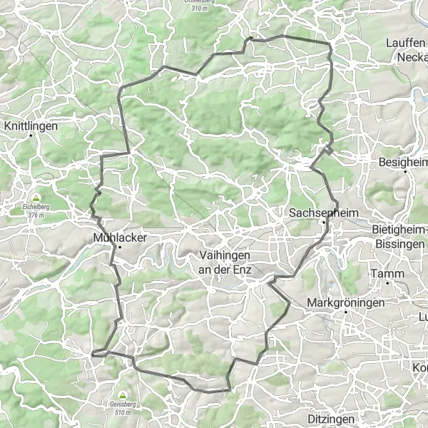 Karten-Miniaturansicht der Radinspiration "Genussvolles Radfahren durch idyllische Landschaften" in Karlsruhe, Germany. Erstellt vom Tarmacs.app-Routenplaner für Radtouren