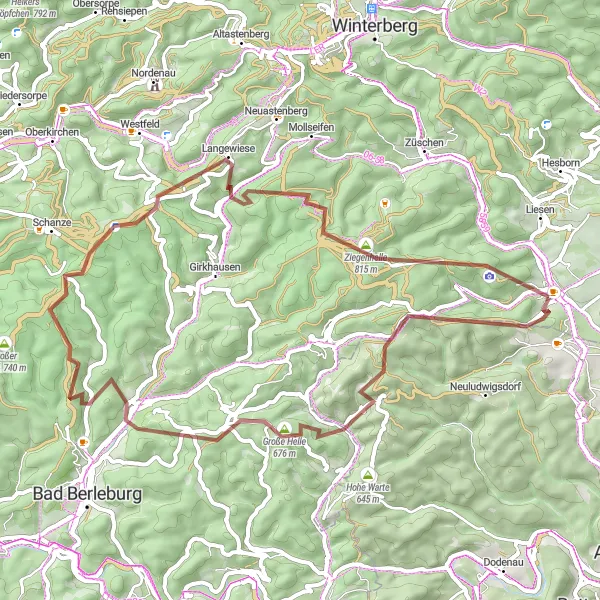 Karten-Miniaturansicht der Radinspiration "Rundtour durch Bromskirchen und Umgebung" in Kassel, Germany. Erstellt vom Tarmacs.app-Routenplaner für Radtouren