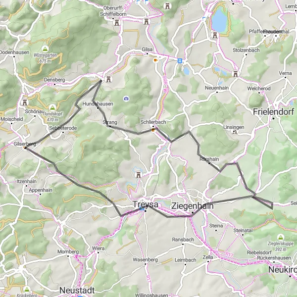 Karten-Miniaturansicht der Radinspiration "Die Hemberg-Schleife" in Kassel, Germany. Erstellt vom Tarmacs.app-Routenplaner für Radtouren