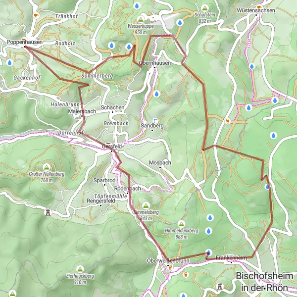 Map miniature of "Grommentec" cycling inspiration in Kassel, Germany. Generated by Tarmacs.app cycling route planner