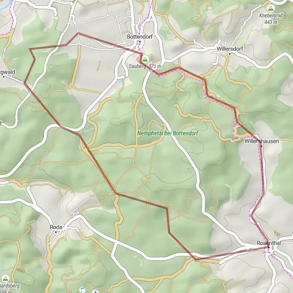 Karten-Miniaturansicht der Radinspiration "Burgwald Loop" in Kassel, Germany. Erstellt vom Tarmacs.app-Routenplaner für Radtouren