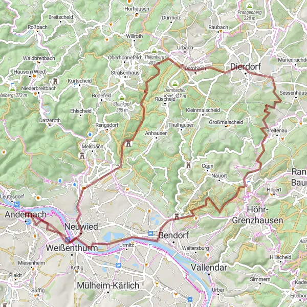 Karten-Miniaturansicht der Radinspiration "Neuwieder Abenteuer" in Koblenz, Germany. Erstellt vom Tarmacs.app-Routenplaner für Radtouren