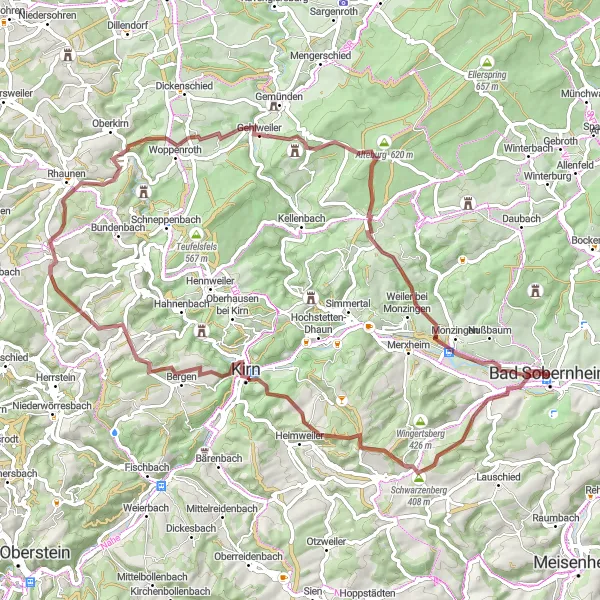 Map miniature of "The Gravel Adventure II" cycling inspiration in Koblenz, Germany. Generated by Tarmacs.app cycling route planner