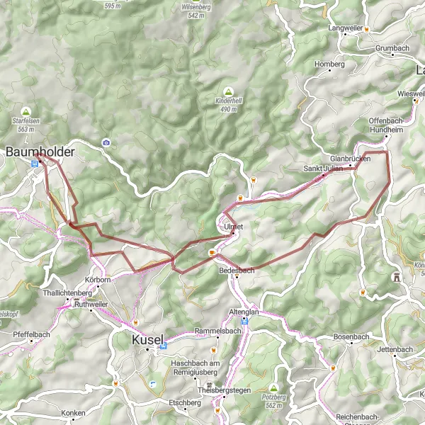 Karten-Miniaturansicht der Radinspiration "Baumholder - Koblenz Gravel Cycling Route" in Koblenz, Germany. Erstellt vom Tarmacs.app-Routenplaner für Radtouren