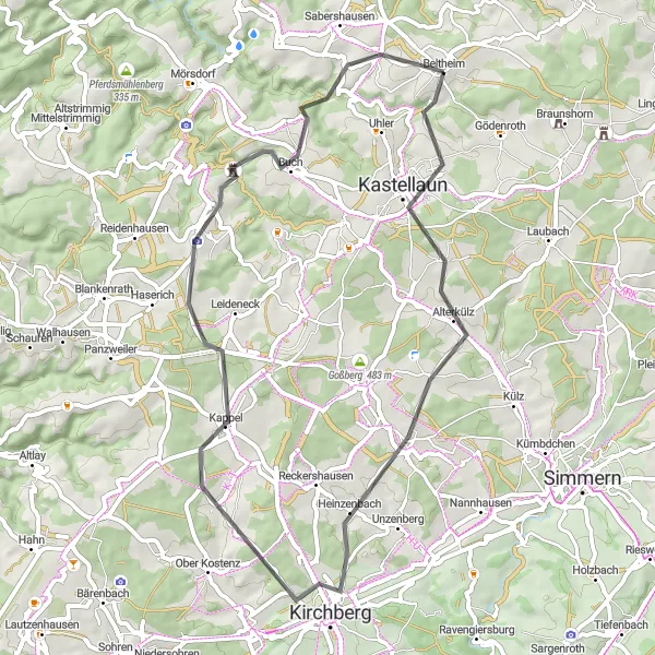 Map miniature of "The Historic Trail" cycling inspiration in Koblenz, Germany. Generated by Tarmacs.app cycling route planner