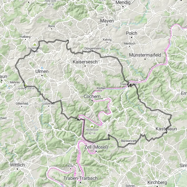 Map miniature of "Beltheim Round Trip" cycling inspiration in Koblenz, Germany. Generated by Tarmacs.app cycling route planner
