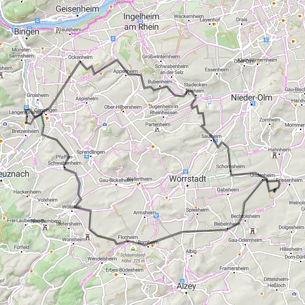 Map miniature of "Jakobsberg Loop" cycling inspiration in Koblenz, Germany. Generated by Tarmacs.app cycling route planner