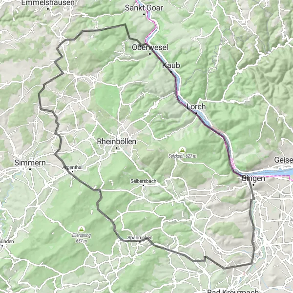 Karten-Miniaturansicht der Radinspiration "Rhineland-Palatinate Cultural Heritage Tour" in Koblenz, Germany. Erstellt vom Tarmacs.app-Routenplaner für Radtouren