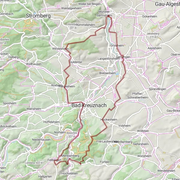 Map miniature of "Gravel Adventure in the Koblenz Countryside" cycling inspiration in Koblenz, Germany. Generated by Tarmacs.app cycling route planner