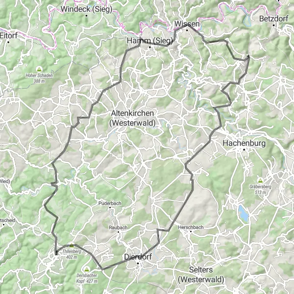 Karten-Miniaturansicht der Radinspiration "Rund um Gebhardshain" in Koblenz, Germany. Erstellt vom Tarmacs.app-Routenplaner für Radtouren