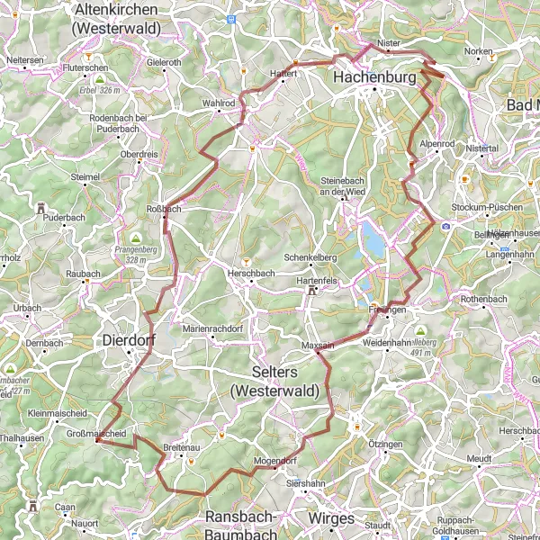 Karten-Miniaturansicht der Radinspiration "Panorama-Tour um Großmaischeid" in Koblenz, Germany. Erstellt vom Tarmacs.app-Routenplaner für Radtouren