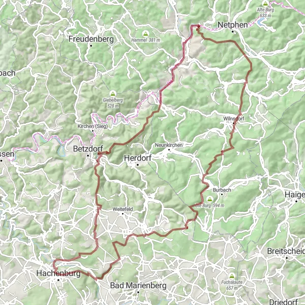 Karten-Miniaturansicht der Radinspiration "Herausfordernde Berglandschaft und beeindruckende Schluchten" in Koblenz, Germany. Erstellt vom Tarmacs.app-Routenplaner für Radtouren