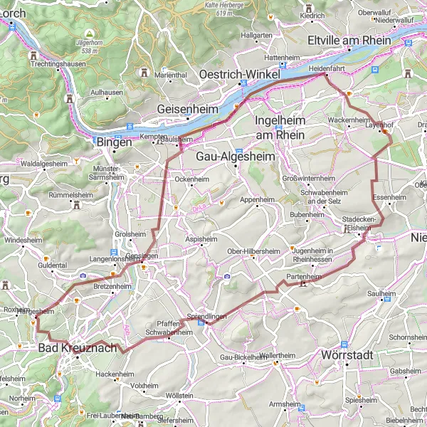 Map miniature of "Off-Road Adventure around Hargesheim" cycling inspiration in Koblenz, Germany. Generated by Tarmacs.app cycling route planner