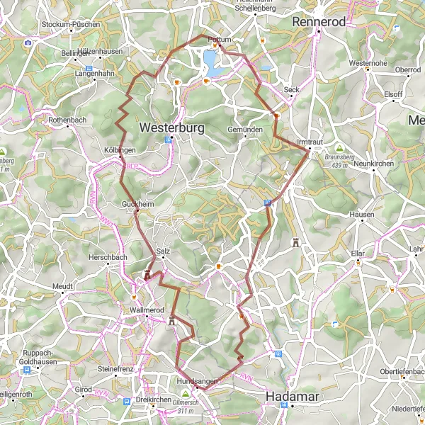 Karten-Miniaturansicht der Radinspiration "Ruhige Gravel-Tour in der Umgebung von Koblenz" in Koblenz, Germany. Erstellt vom Tarmacs.app-Routenplaner für Radtouren