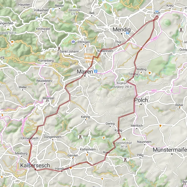 Karten-Miniaturansicht der Radinspiration "Rheinterrasse und Vulkankanonen" in Koblenz, Germany. Erstellt vom Tarmacs.app-Routenplaner für Radtouren