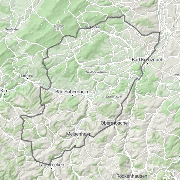 Map miniature of "The Ultimate Challenge" cycling inspiration in Koblenz, Germany. Generated by Tarmacs.app cycling route planner