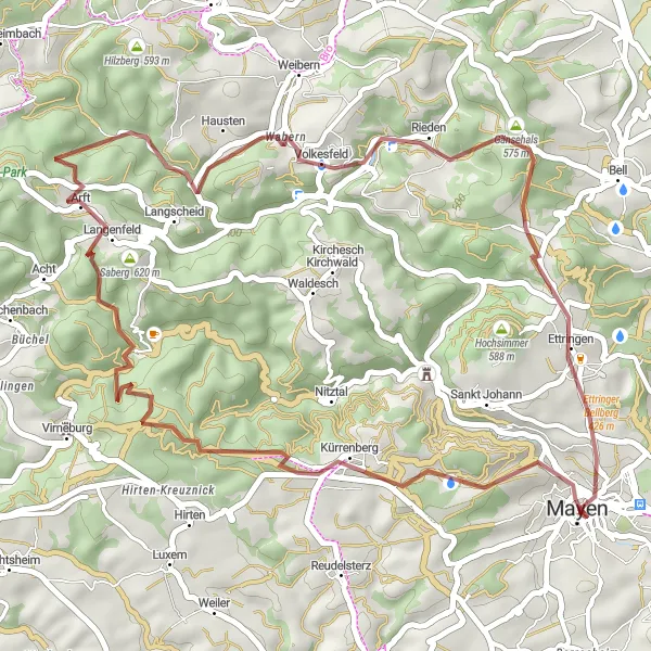 Karten-Miniaturansicht der Radinspiration "Vulkanroute" in Koblenz, Germany. Erstellt vom Tarmacs.app-Routenplaner für Radtouren