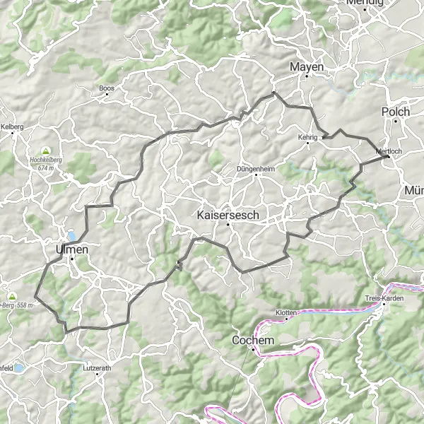 Karten-Miniaturansicht der Radinspiration "Erkundungstour um Wollmerath und Einig" in Koblenz, Germany. Erstellt vom Tarmacs.app-Routenplaner für Radtouren