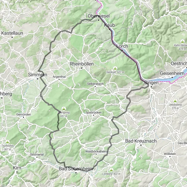 Karten-Miniaturansicht der Radinspiration "Einzigartige Rheintal-Runde" in Koblenz, Germany. Erstellt vom Tarmacs.app-Routenplaner für Radtouren