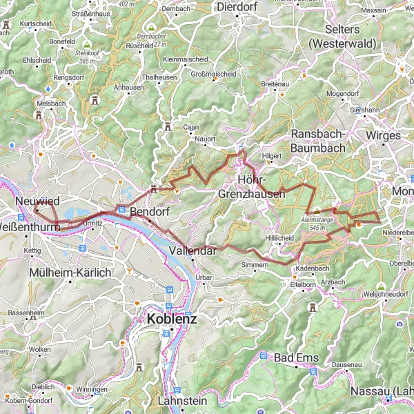 Karten-Miniaturansicht der Radinspiration "Tour durch das nördliche Rheinland-Pfalz" in Koblenz, Germany. Erstellt vom Tarmacs.app-Routenplaner für Radtouren