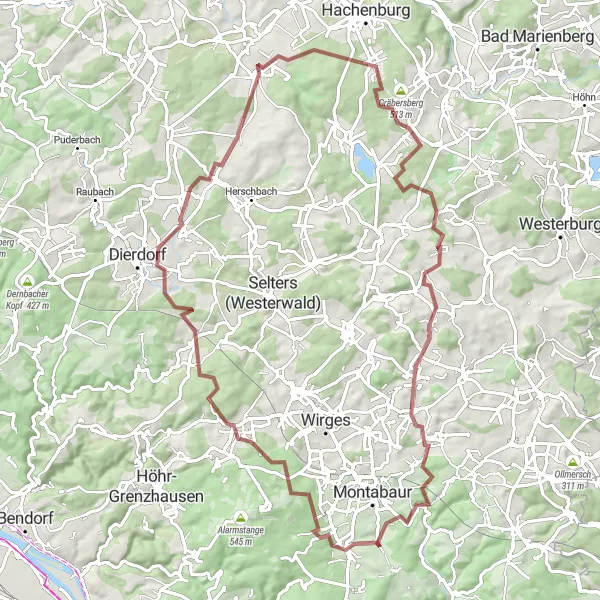 Map miniature of "Gravel Adventure 2" cycling inspiration in Koblenz, Germany. Generated by Tarmacs.app cycling route planner