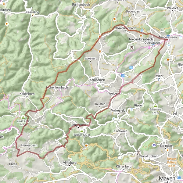 Karten-Miniaturansicht der Radinspiration "Die Laacher-See-Runde" in Koblenz, Germany. Erstellt vom Tarmacs.app-Routenplaner für Radtouren