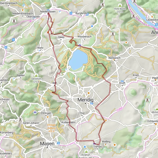 Karten-Miniaturansicht der Radinspiration "Gravel-Abenteuer am Laacher See" in Koblenz, Germany. Erstellt vom Tarmacs.app-Routenplaner für Radtouren