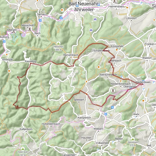 Karten-Miniaturansicht der Radinspiration "Die Vulkanroute" in Koblenz, Germany. Erstellt vom Tarmacs.app-Routenplaner für Radtouren